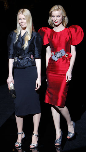 High heels: Claudia Schiffer and Eva Herzigova 