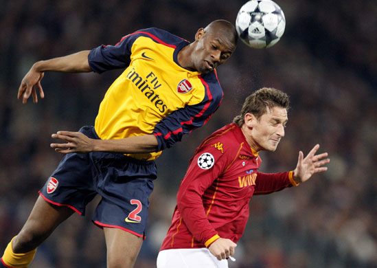 Roma v Arsenal: Totti and Diaby