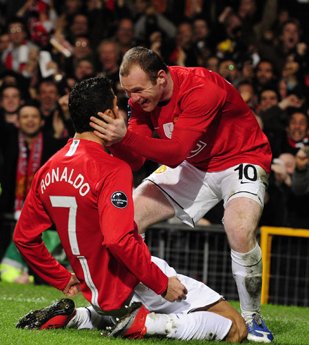 Manchester United v Inter: Ronaldo and Rooney