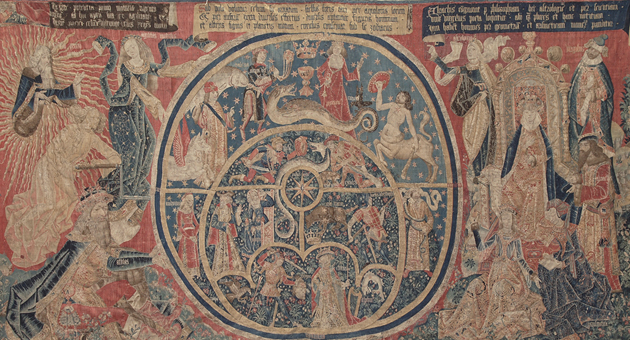 15th century tapestry depicting planetary motion