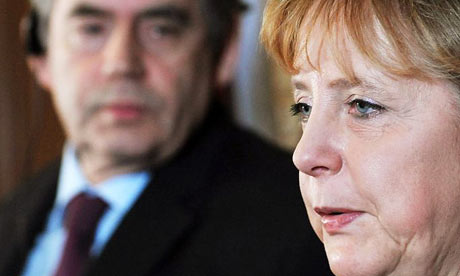 Gordon Brown and Angela Merkel