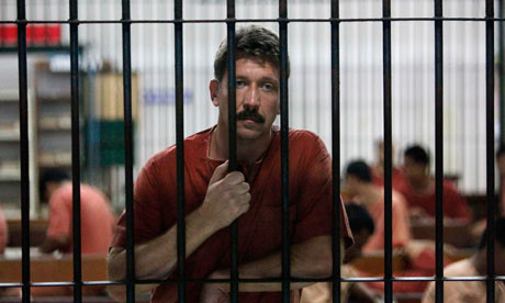 Viktor Bout in a holding cell in Bangkok last week