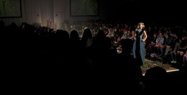 24 hours in pictures: Cascais, Portugal: A model takes to the catwalk during Lisbon Fashion Show.