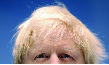 London Mayor Johnson at a news conference in central London in December 2008