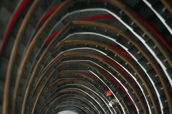 24 hours in pictures :  fire drill inside the government secretariat in Dhaka