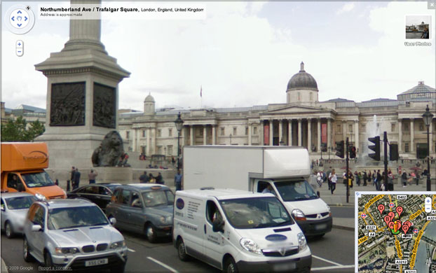 Google street view: Trafalgar Square