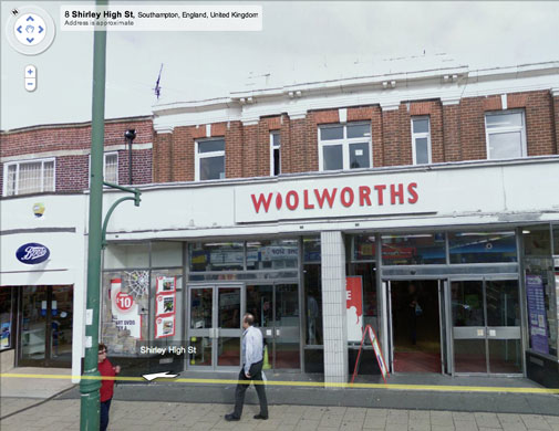 Google street view: Woolworths on Shirley High Street, Southampton