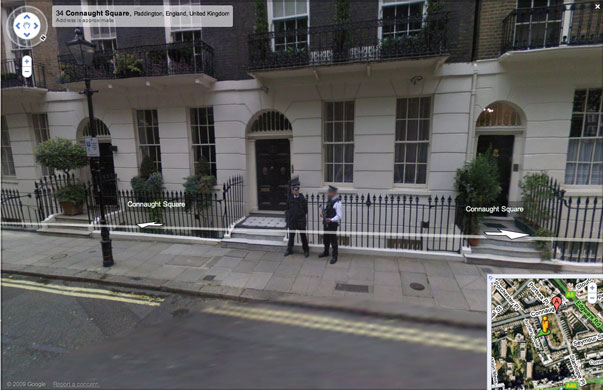 Google street view: Connaught Square, the house Tony Blair bought in 2004