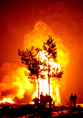 2 March 2009: Dobrinishte, Bulgaria: Revellers celebrate Sirni Zagovezni