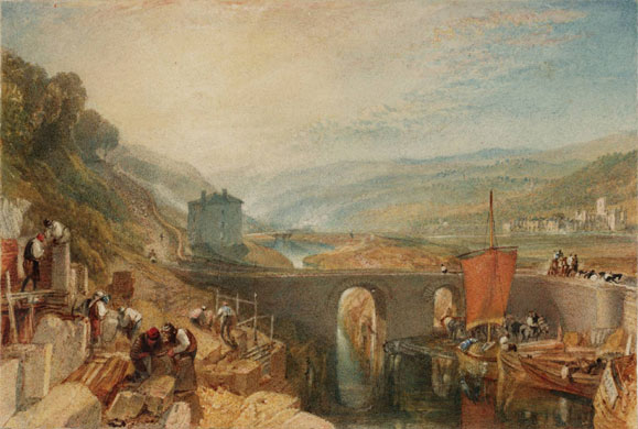 Google and Tate: Kirkstall Lock, on the River Aire 1824-5 by Joseph Mallord William Turner