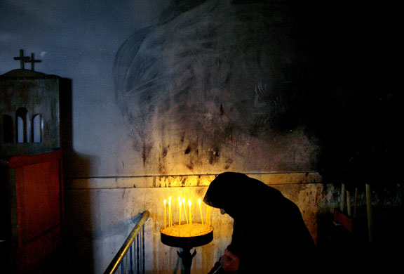 20 March 2009: Cyprus: A Greek orthodox nun at Apostolos Andreas monastery