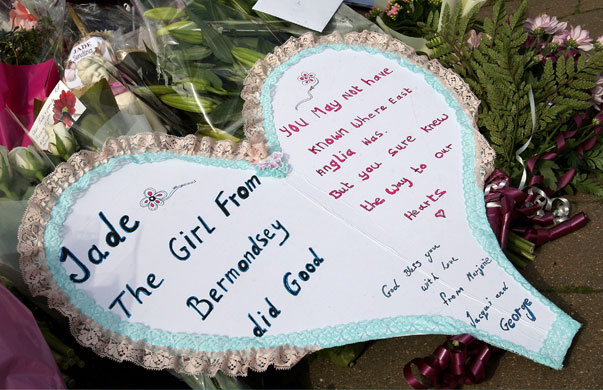 Jade Goody: Floral tributes for Jade Goody