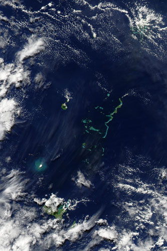 Satellite eye on Earth: A submarine volcanic eruption in the Tonga Islands of the South Pacific 