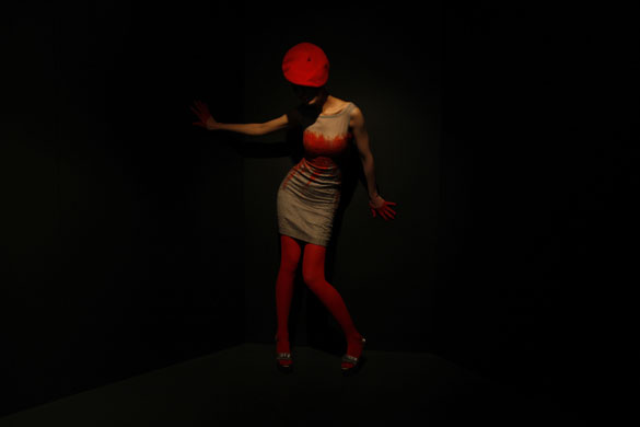 25 March 2009: Beijing: A model at the Central Academy of Fine Arts 2009 graduation show