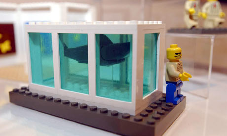 A lego model of artist Damien Hirst by The Little Artists.