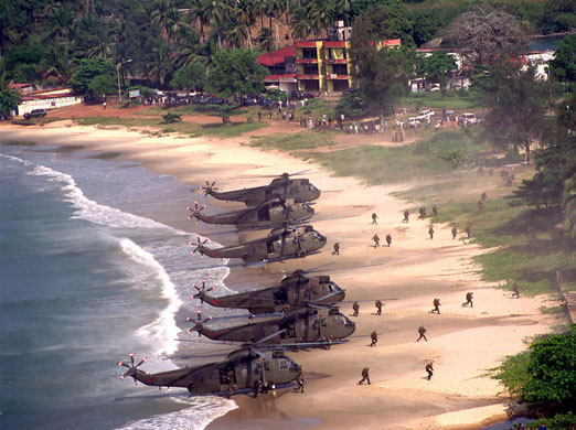 Chris McGreal's Africa: Royal Marines land in Sierra Leone in 2000.
