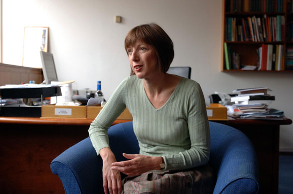 Fantasy boardroom: Frances O'Grady,  TUC deputy general secretary in her office.