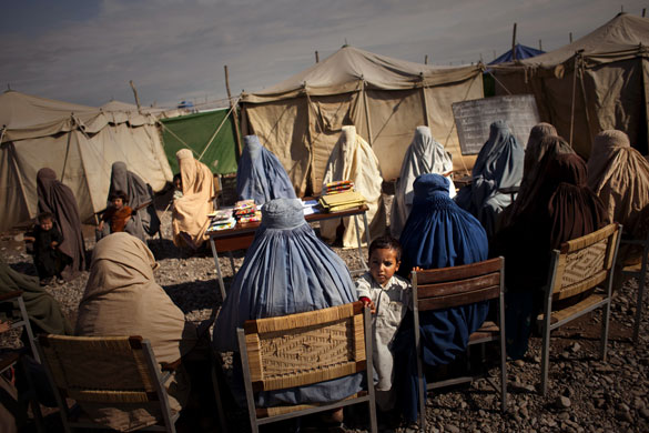 26 March 2009: Peshawar, Pakistan: Women from the Bajur tribal region