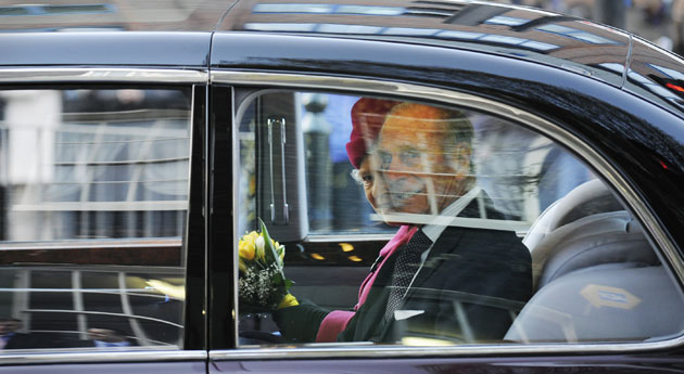 26 March 2009: Queen Elizabeth after a visit to the Whitechapel Bell Foundry