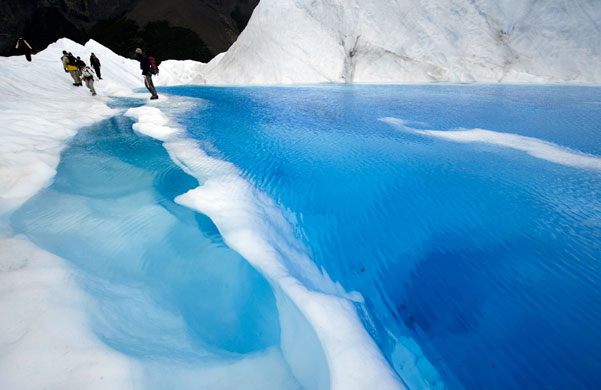 26 March 2009: Glacier Perito Moreno located in the Parque Nacional Los Glaciares
