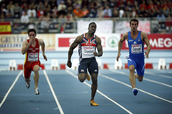 Dwain Chambers in Turin: Dwain Chambers
