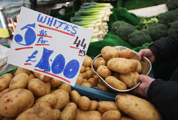 Week in Business: Potatoes for sale at Inverness market.