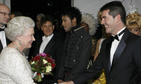 Queen Elizabeth II and Simon Cowell