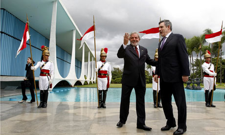 Gordon Brown with Brazilian President Luiz Inacio Lula da Silva 