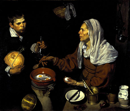 Art worth time: Old Woman Frying Eggs, 1618, Velázquez