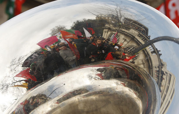 G20: Demonstrators march through central London