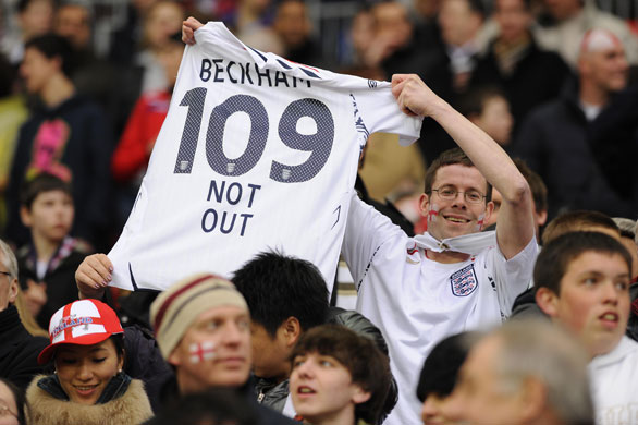 England v Slovakia: Beckham Fan