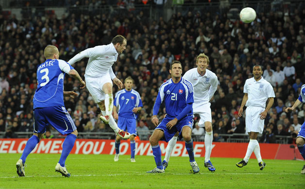 England v Slovakia: Rooney heads the second