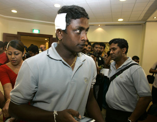 Sri Lankan cricket team: Ajantha Mendis upon his arrival at Bandaranayake International airport