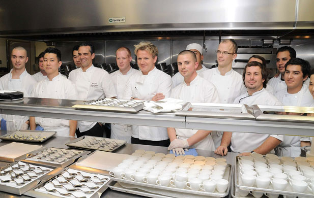 Gordon Ramsay: Gordon Ramsay and his chefs at Gordon Ramsay at The London.