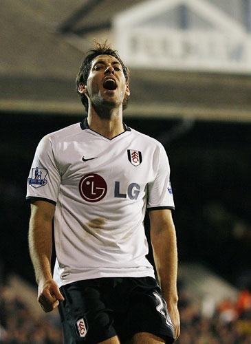 Prem League Wed: Clint Dempsey shows his disappointment after missing a chance.