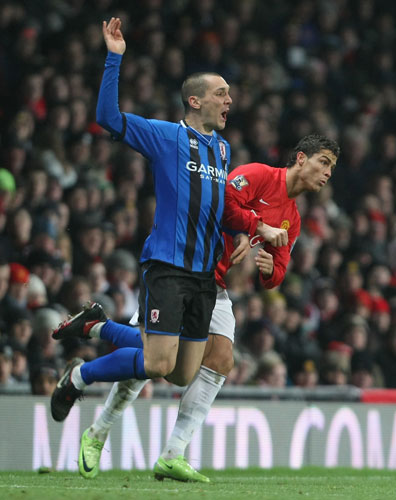 Ronaldo's season: Pogatetz is fouled by Ronaldo