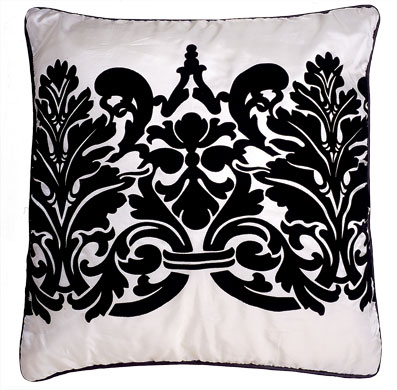Space: Baroque and roll: Tu flocked damask cushion