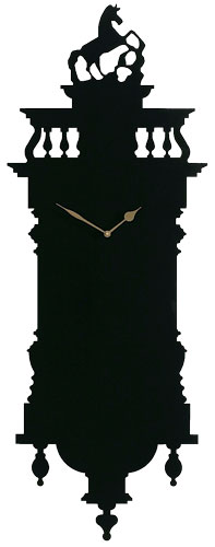 Space: Baroque and roll: Memoclock modern granfather wall clock in black