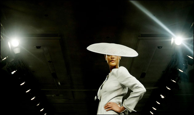 8 March 2009: Amsterdam, Netherlands: A model during the Mart Visser show