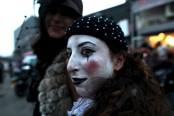 8 March 2009: Tel Aviv, Israel: People take part in the Jewish Purim carnival
