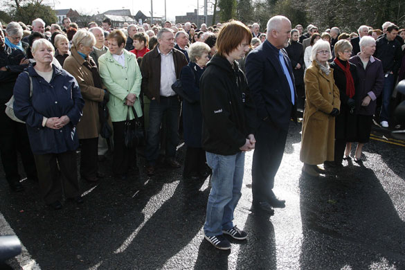Northern Ireland shooting: Local parish members hold a prayer service