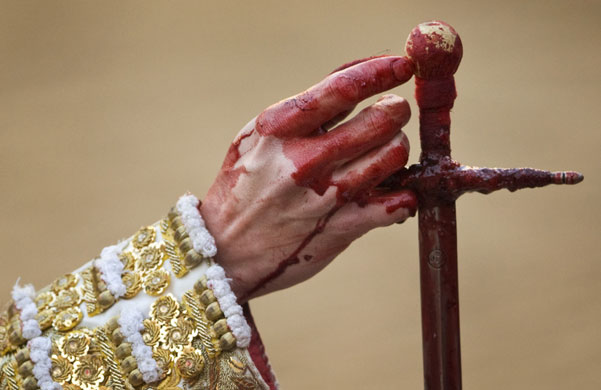 24 hours in pictures:  Sapnish bullfighter Jose Manuel Mas