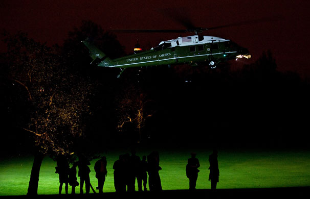 G20 Summit: Marine One, the presidential helicopter carrying Barack Obama