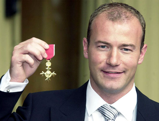 Alan Shearer: Alan Shearer receives the OBE