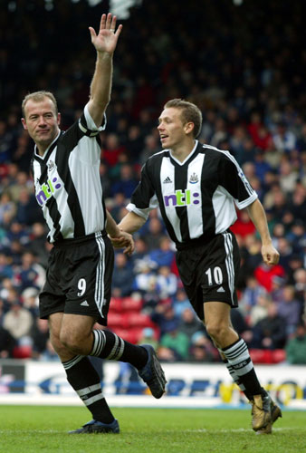 Alan Shearer: Alan Shearer celebrates scoring against Blackburn Rovers