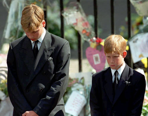 Prince William and Harry: Prince William and Prince Harry at Princess Diana's funeral