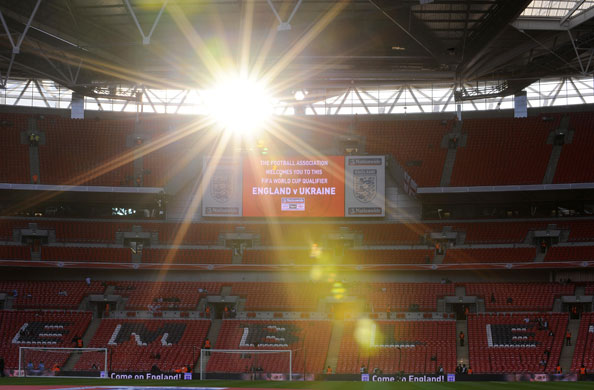 England v Ukraine: The sun sets on Wembley ahead of the game