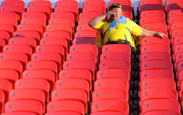 England v Ukraine: Ukraine fan sweats