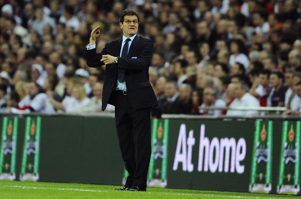 England v Ukraine: Fabio Capello gestures on the touchline