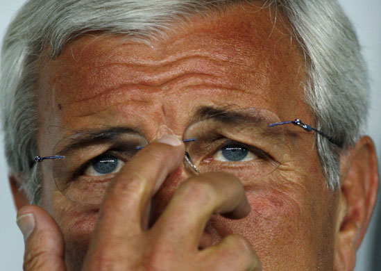 World Cup 2010 Qualifiers: Marcello Lippi looks on before Italy's match